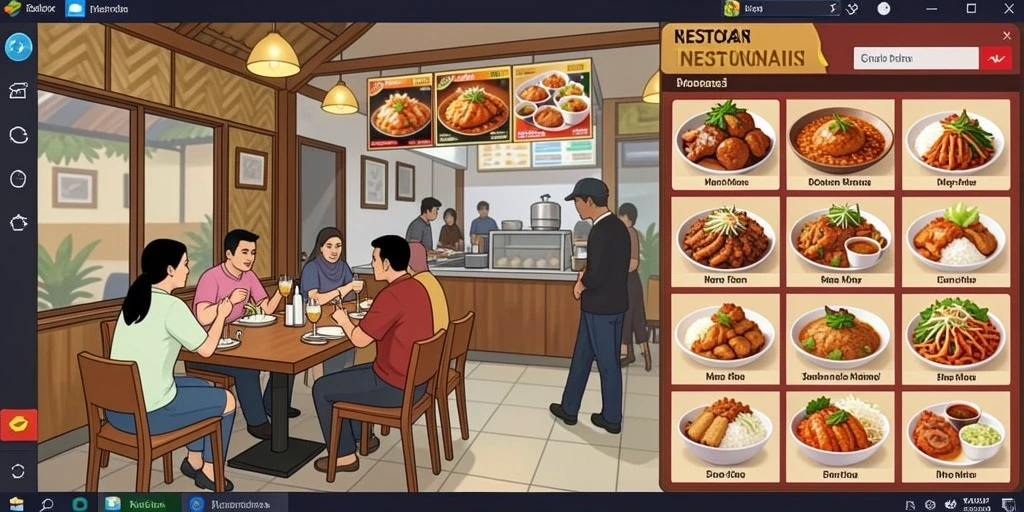 Tampilan panggung permainan yang menawan.