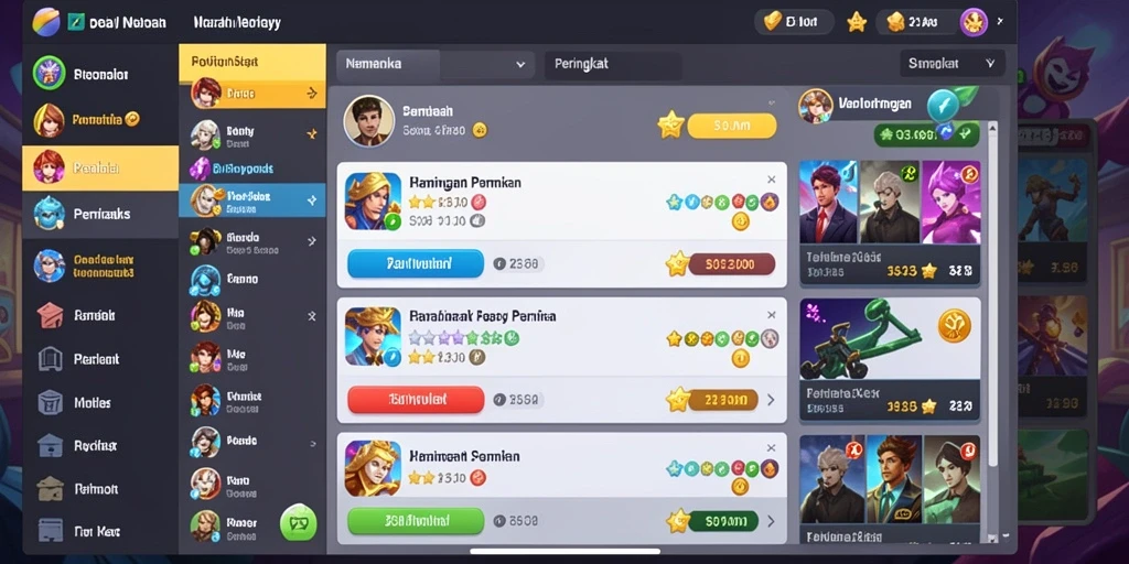 Screenshot menunjukkan tampilan grafis yang colorful dan menarik.